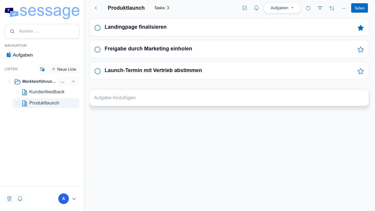 List view in Sessage Community
